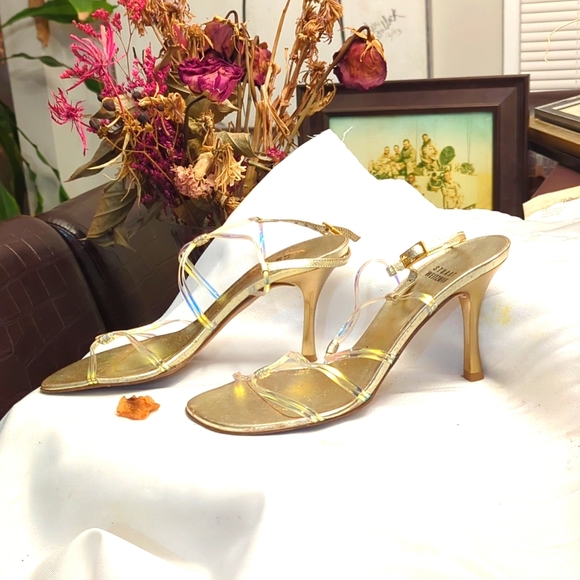 Stuart Weitsman step in clear multi-color string sandal - Picture 3 of 9